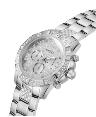 Men's Multi-function Silver Tone Stainless Steel Watch 48mm