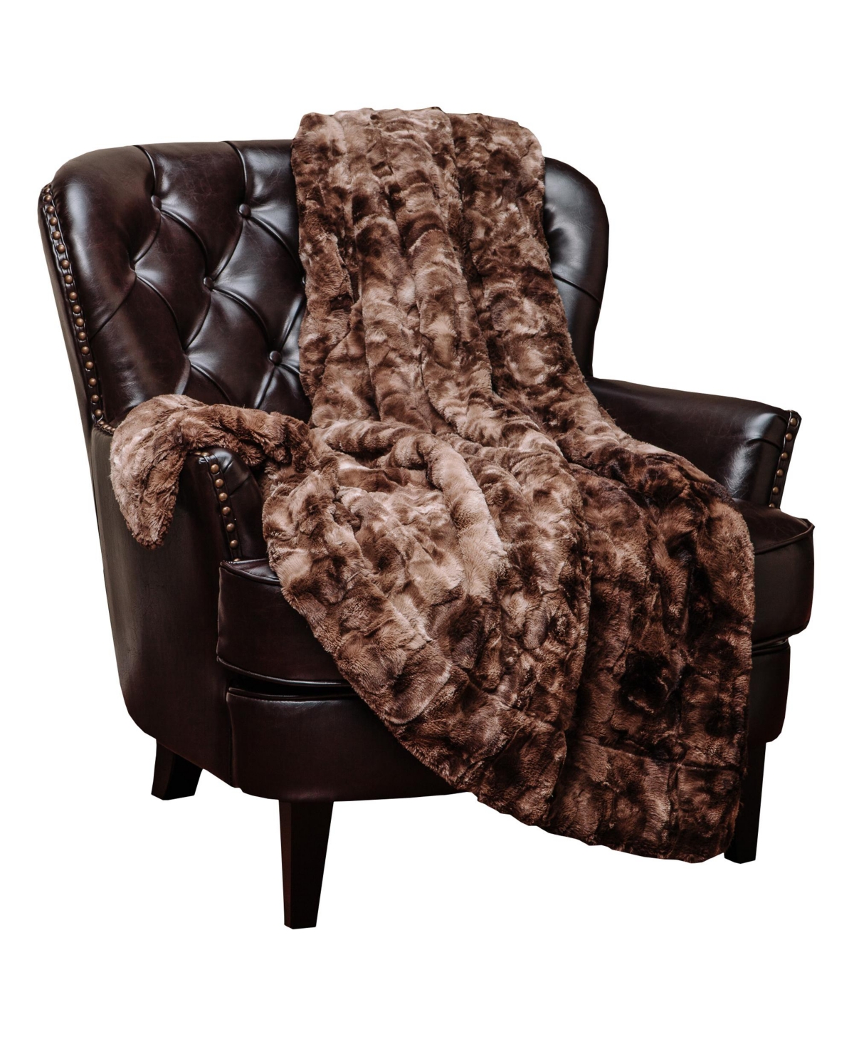 Chanasya Premium Wolf Faux Fur Throw Blanket - Soft, Fuzzy Sherpa & Minky Throw Blanket - For Bed or Couch - 60