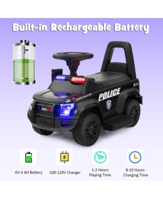 2-in-1 6V Kids Ride On Car Toddler Push Car w/ Megaphone & Siren