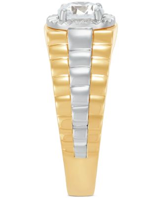 Men's Lab Grown Diamond Solitaire Ring (1 ct. t.w.) in 10k Two-Tone Gold