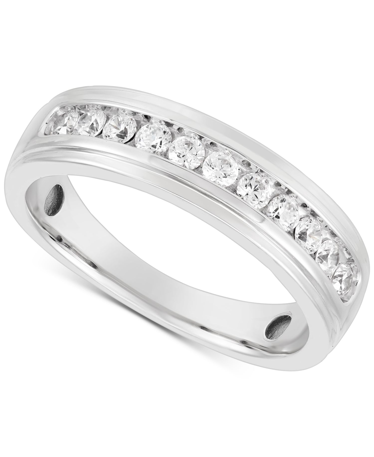Men's Lab Grown Diamond Channel Band (1/2 ct. t.w.) Set in 10k White Gold