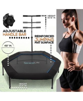 Training & Fitness Gym Trampoline with Adjustable Handrail - Hexagonal
