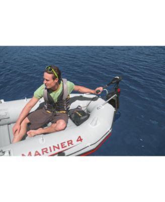 Excursion 5 Inflatable Fishing Boat Set with Transom Mount Trolling Motor