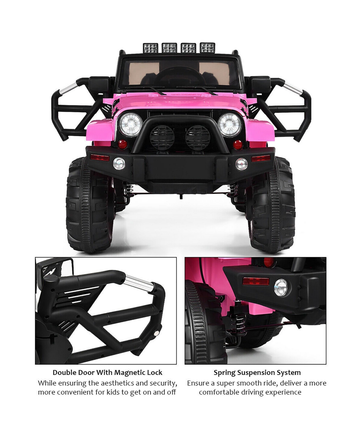 Costway 12V Kids Ride On Truck Car w/ Remote Control MP3 Music Led Lights