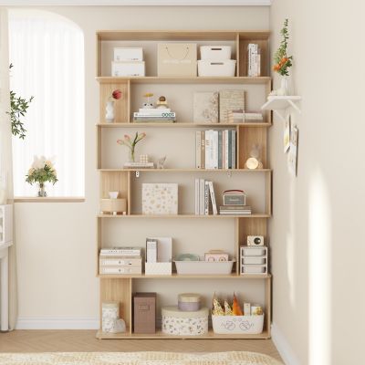 Wooden Grain 12-Shelves Standard Bookcase