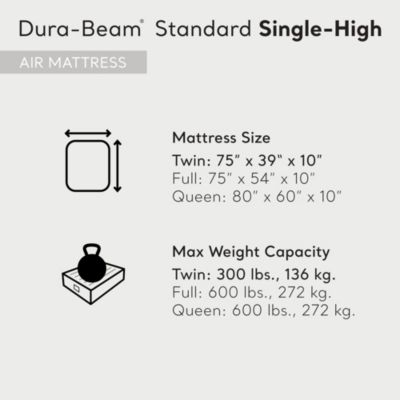 64101E Dura-Beam Standard Series Single Height Inflatable Airbed, Twin
