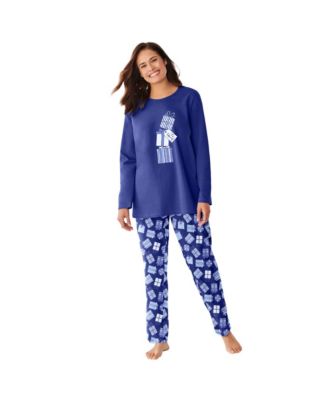 Women's Dreams and Co. Long Sleeve Knit PJ Set