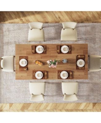 63-inch Dining Table for 4-6, Farmhouse Kitchen Table with Large Tabletop, Rectangular Dinner Eating Table