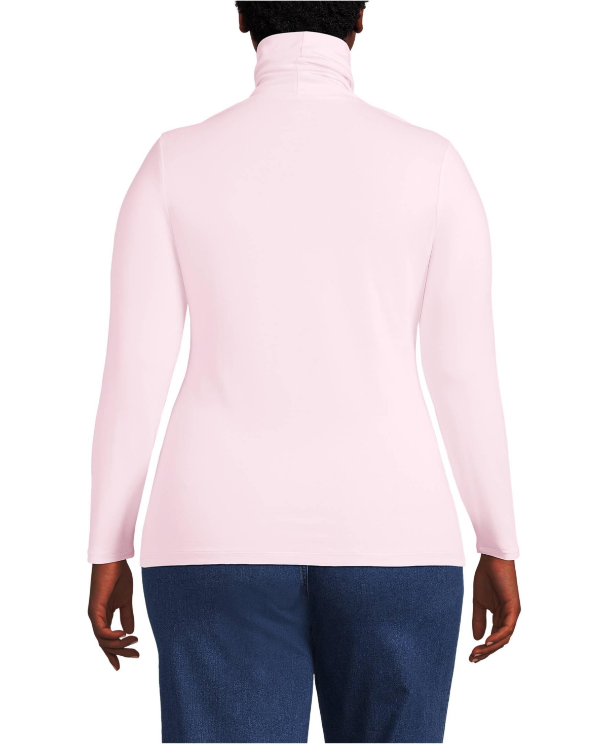 Lands' End Plus Size Lightweight Jersey Skimming Long Sleeve Turtleneck