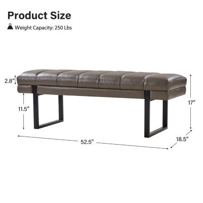 Mid-century Modern Laurens Upholstered Bench with Metal Legs