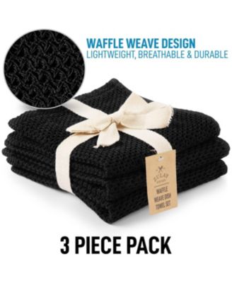 Reusable 100% Cotton Waffle Weave 3 Pc. Kitchen Towels