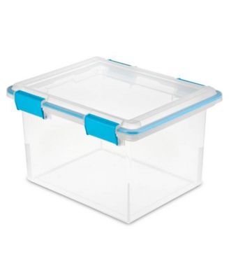 Large 32 Qt Home Storage Container Tote with Latching Lids, (4 Pack)