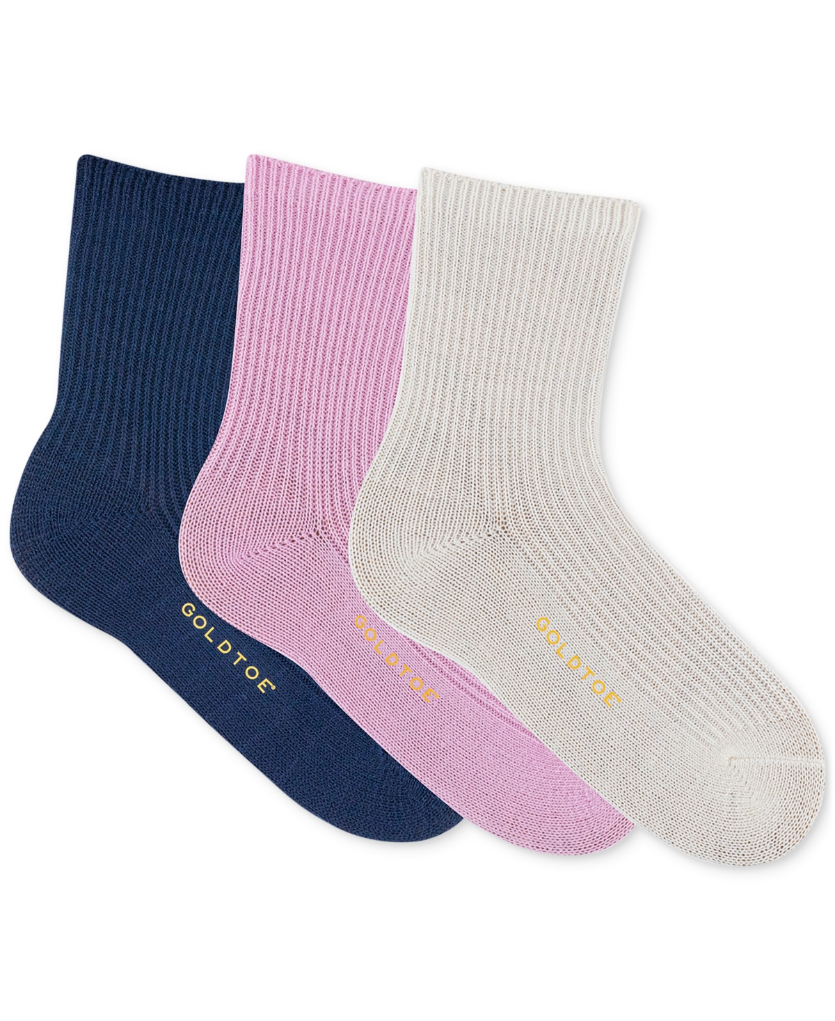 Women's 3-Pk. Sparkle Rib Midi Socks - Pink Pack