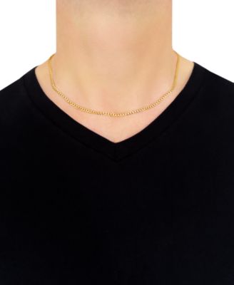 20" Curb Link Chain Necklace (3-1/6mm) in Solid 14k Gold