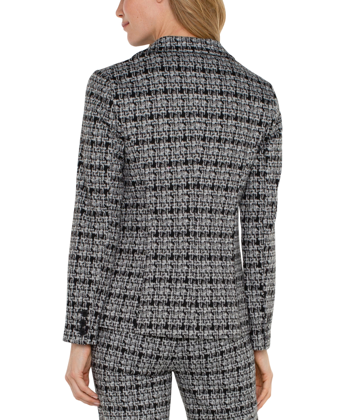 Liverpool Los Angeles Women's Plaid Sweater Blazer -Grey Plaid