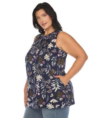 Plus Size Floral Sleeveless Tunic Top