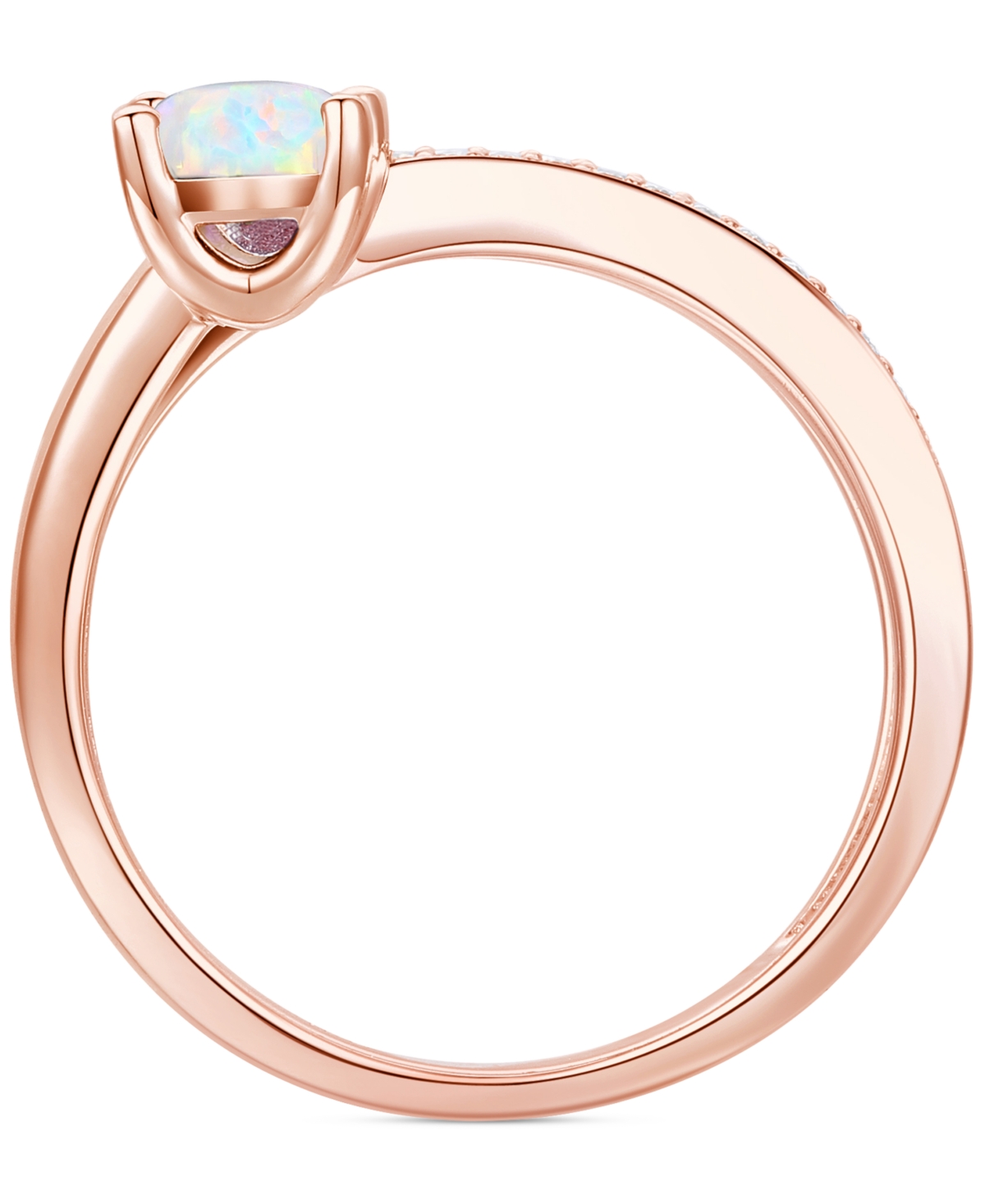 Macy's Amethyst (7/8 Ct. T.w.) & Lab Grown White Sapphire Accent Coil Ring In 14k Gold-plated Sterling Silv In Opal
