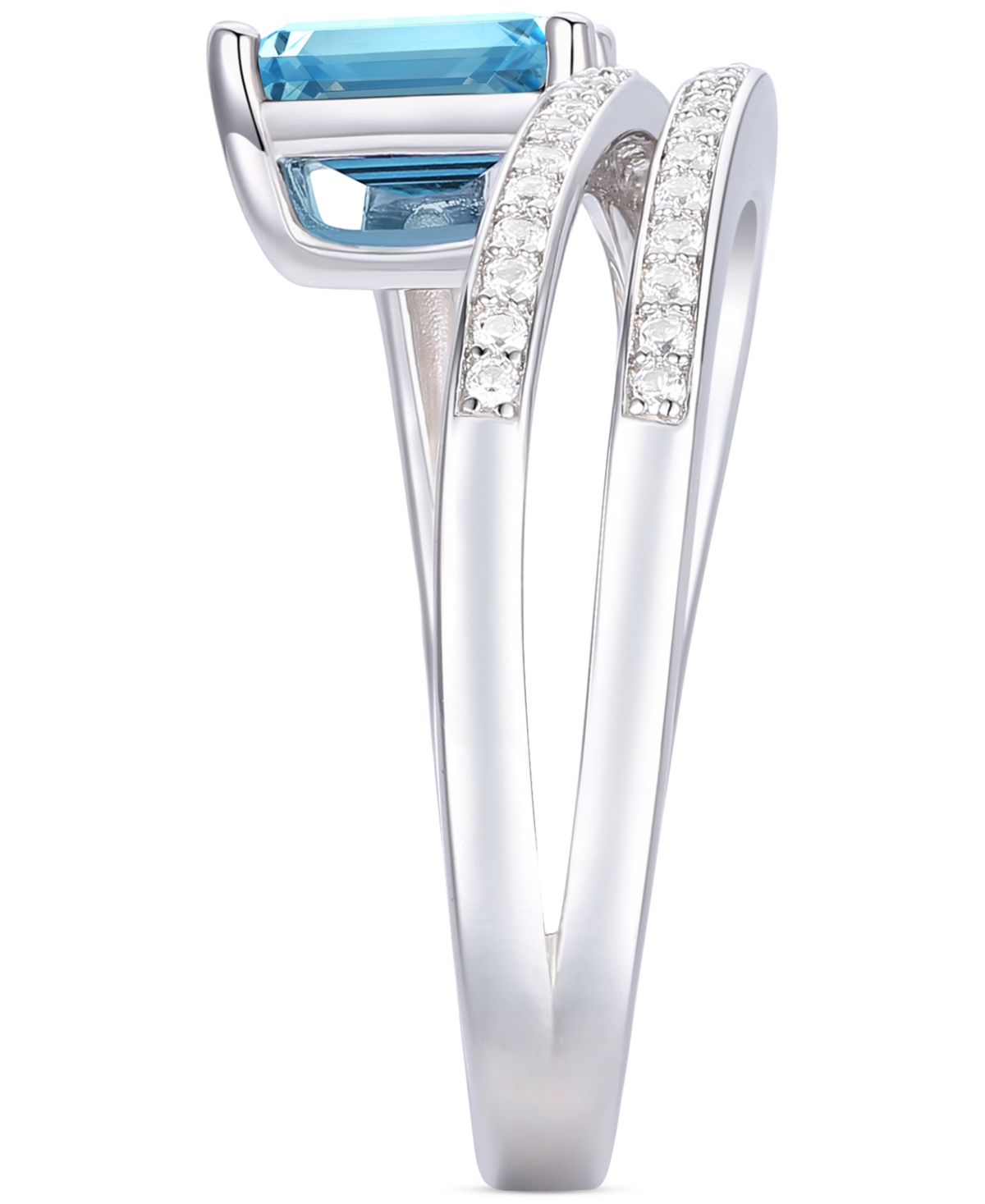 Macy's Amethyst (7/8 Ct. T.w.) & Lab Grown White Sapphire Accent Coil Ring In 14k Gold-plated Sterling Silv In Blue Topaz