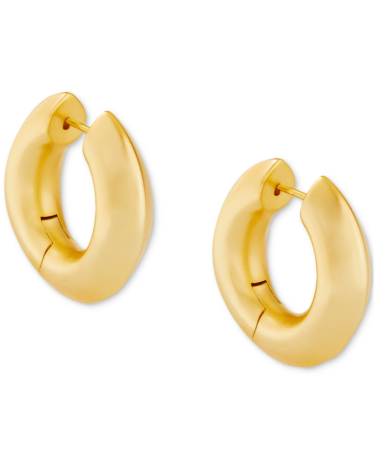 Kendra Scott Elisa Mother Of Pearl Pendant Necklace & Polished Huggie Hoop Earrings, Set Of 2 In Gold Ivory