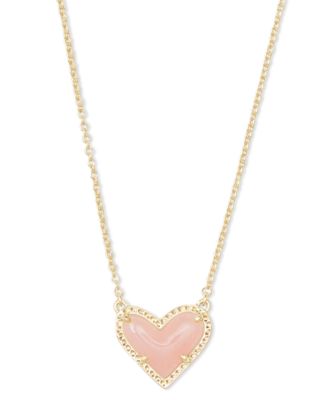 14k Gold-Plated Gemstone Heart Pendant Necklace