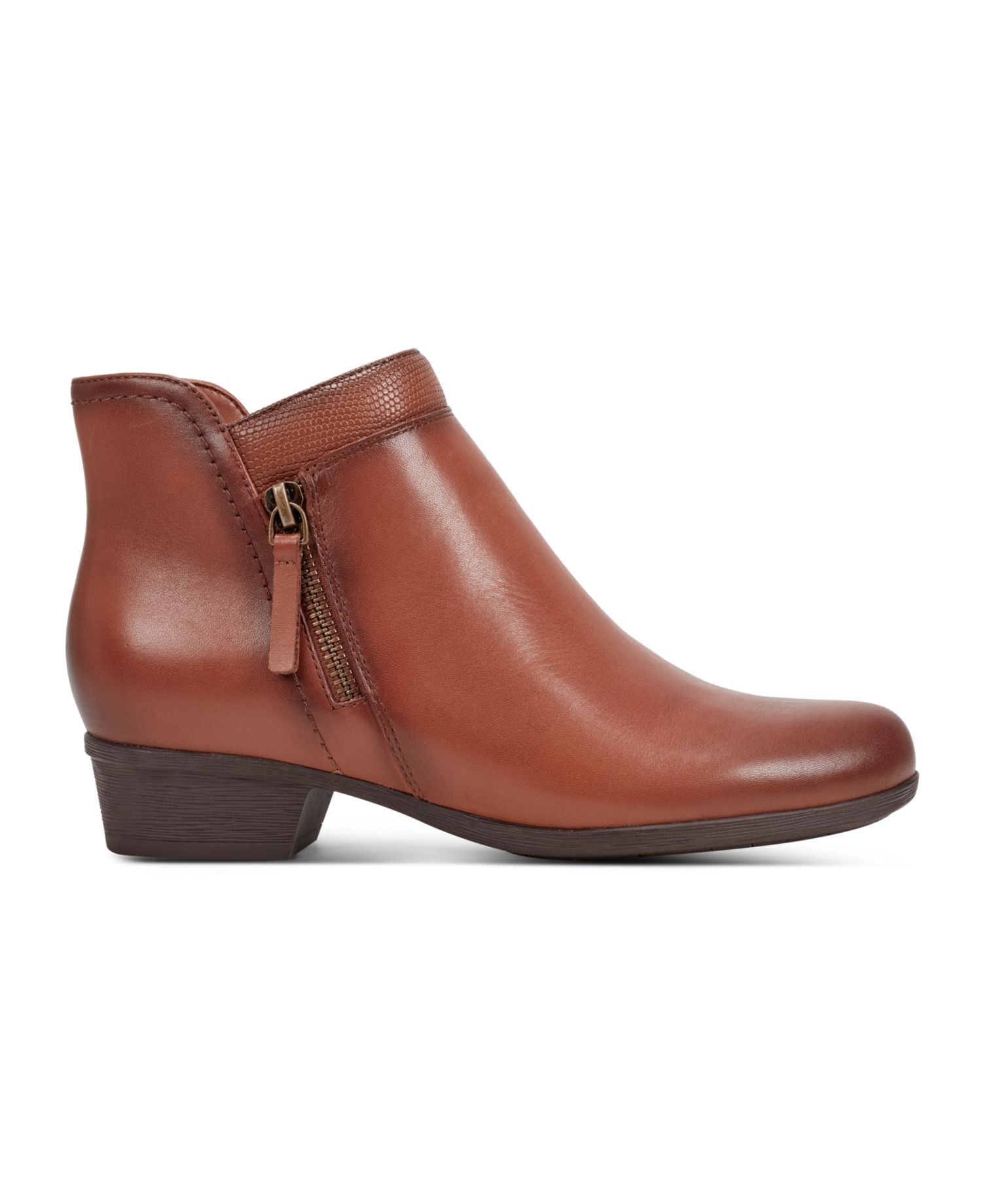 Women's Carly Leather Block Heel Ankle Booties