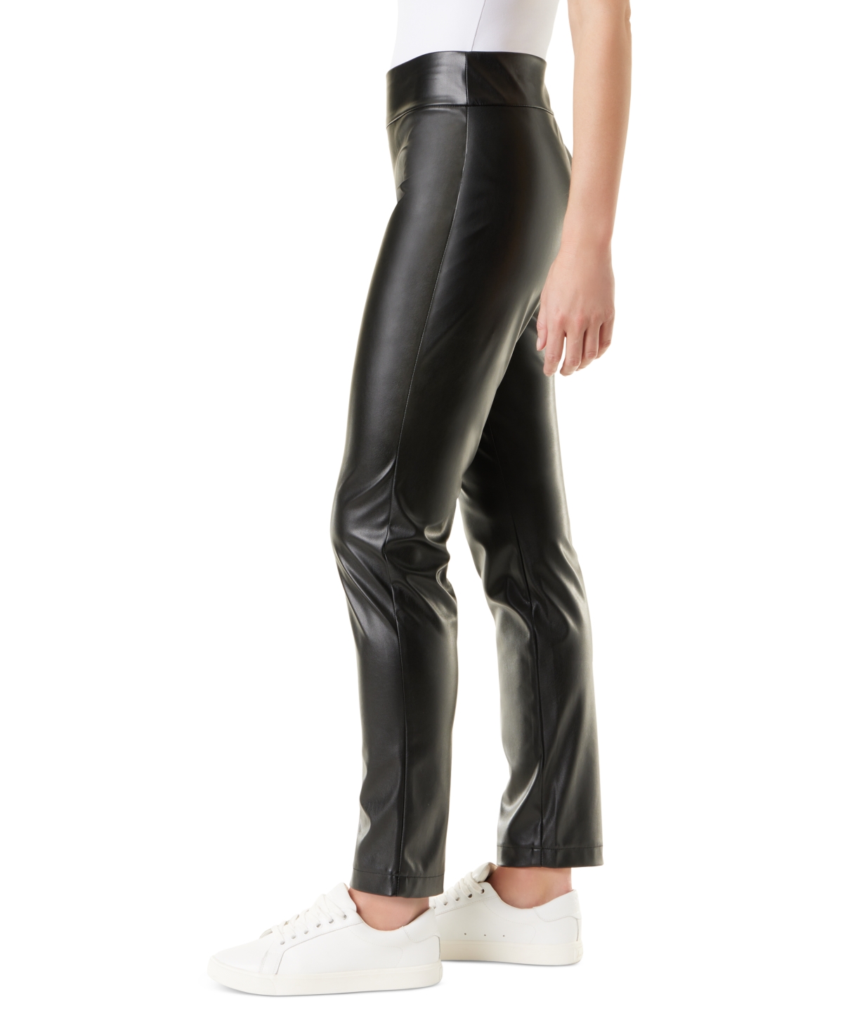 Gloria Vanderbilt Women's Amanda High-rise Straight-leg Faux-leather Pants In Black