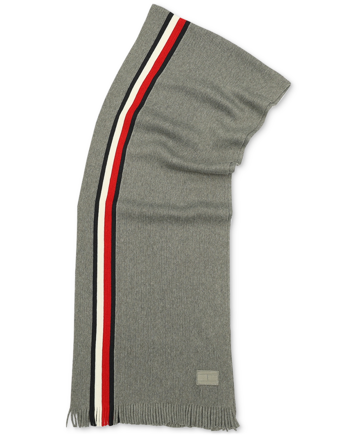 Tommy Hilfiger Men's Global Stripe Raschel Scarf In Medium Grey