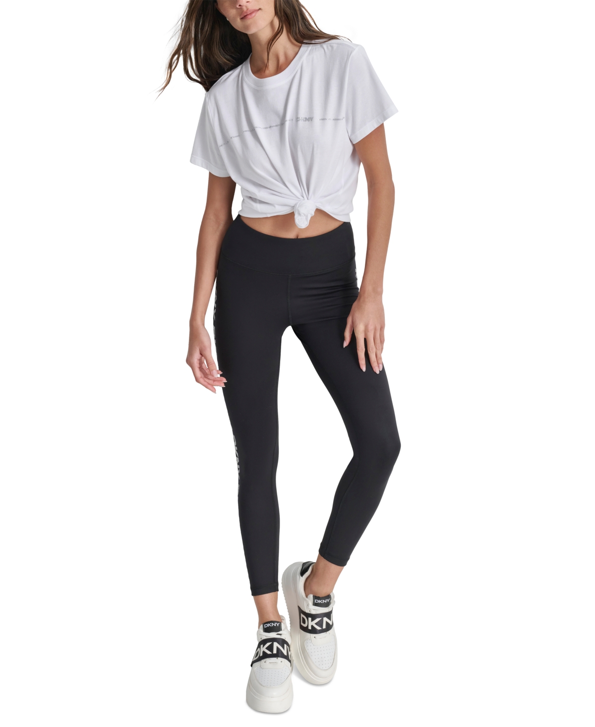 Sport Women's 7/8 Logo Active Leggings - Black/Silver