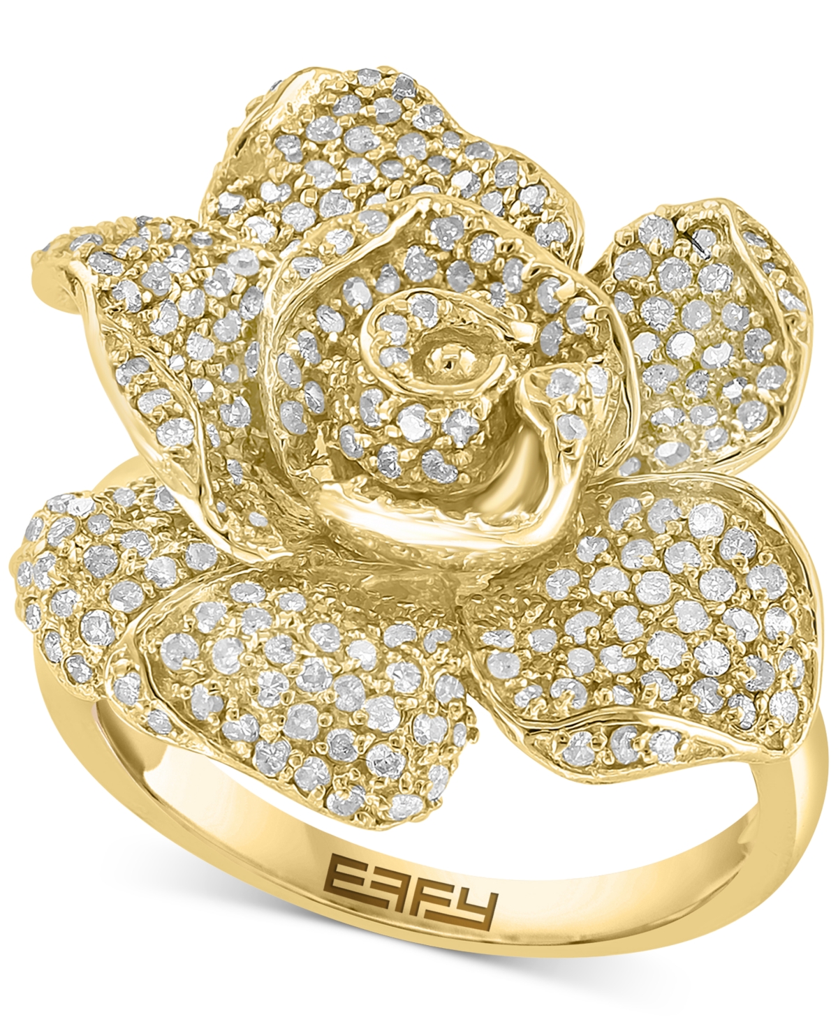 EFFY COLLECTION EFFY DIAMOND PAVE PETAL ROSE STATEMENT RING (1-1/8 CT. T.W.) IN 14K GOLD 
