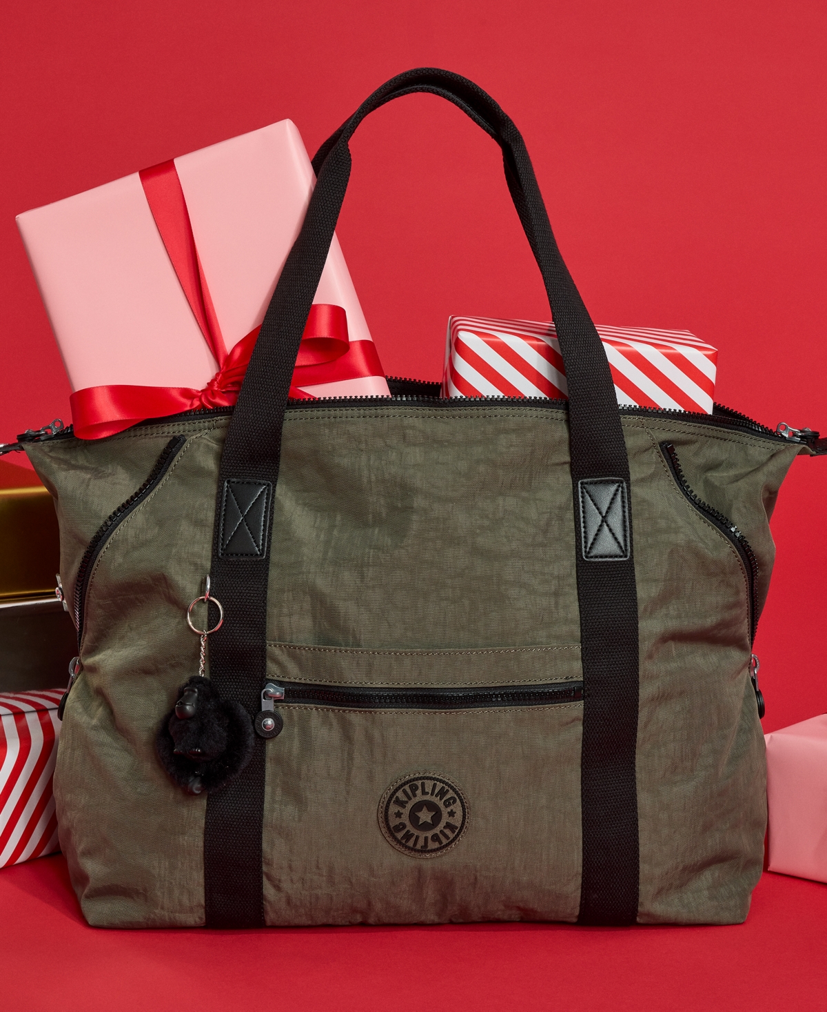 Kipling Art Medium Tote Bag In Green Moss