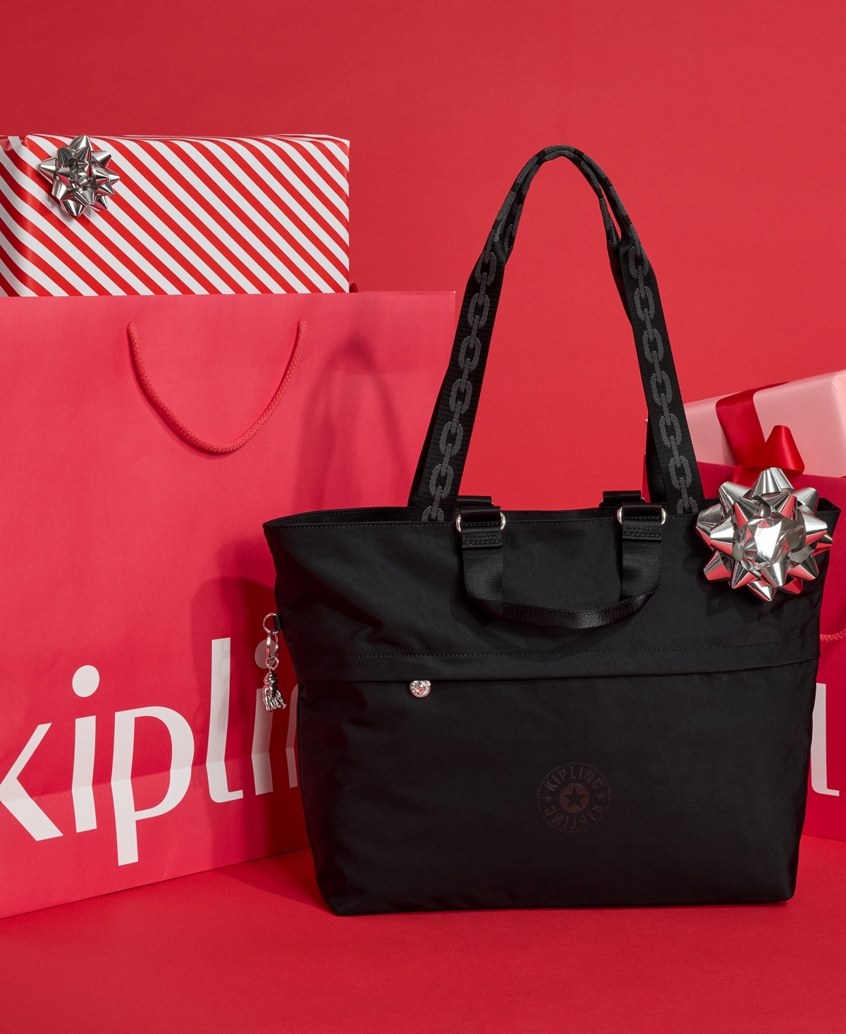 Kipling Charleen Laptop Tote Bag - Endless Black F24