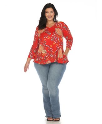 Plus Size Vibrant Boho Swing Top