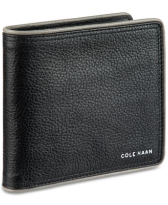 Мужской кожаный кошелек Cole Haan Global с двойным карманом для монет контрастного цвета