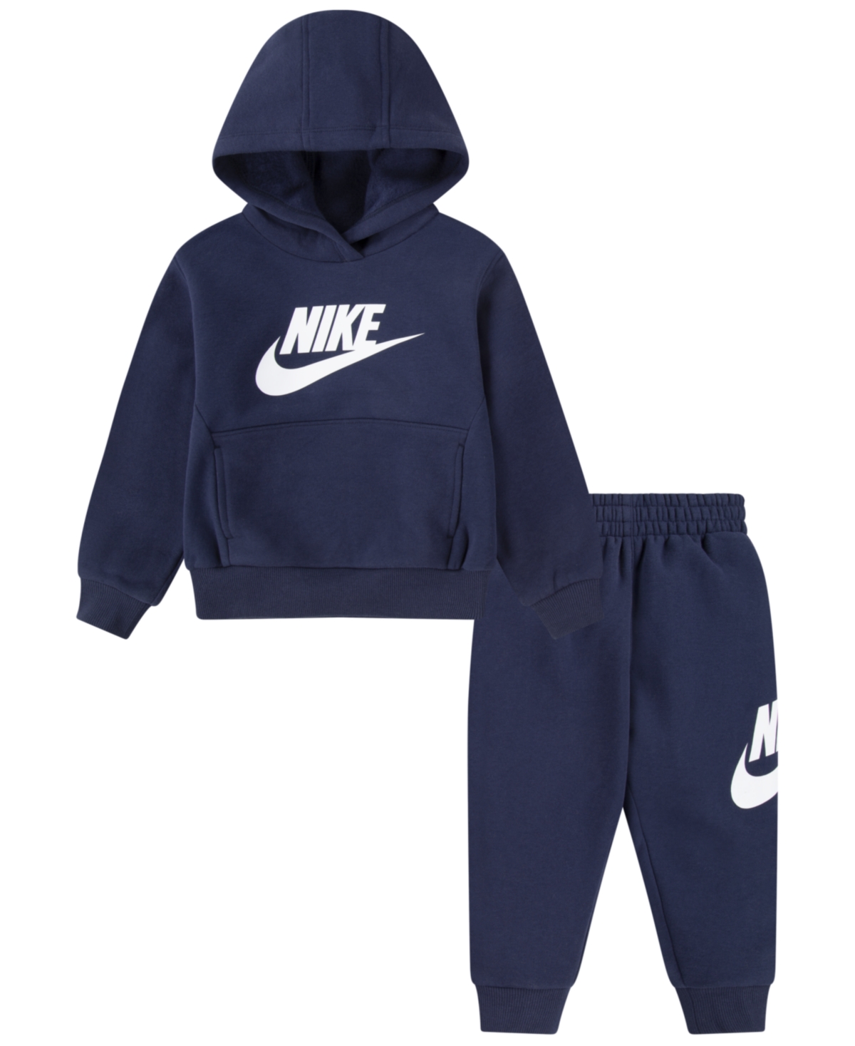 Nike Toddler Kids Club Fleece Pullover Hoodie, 2-piece Set In Midnight Navy