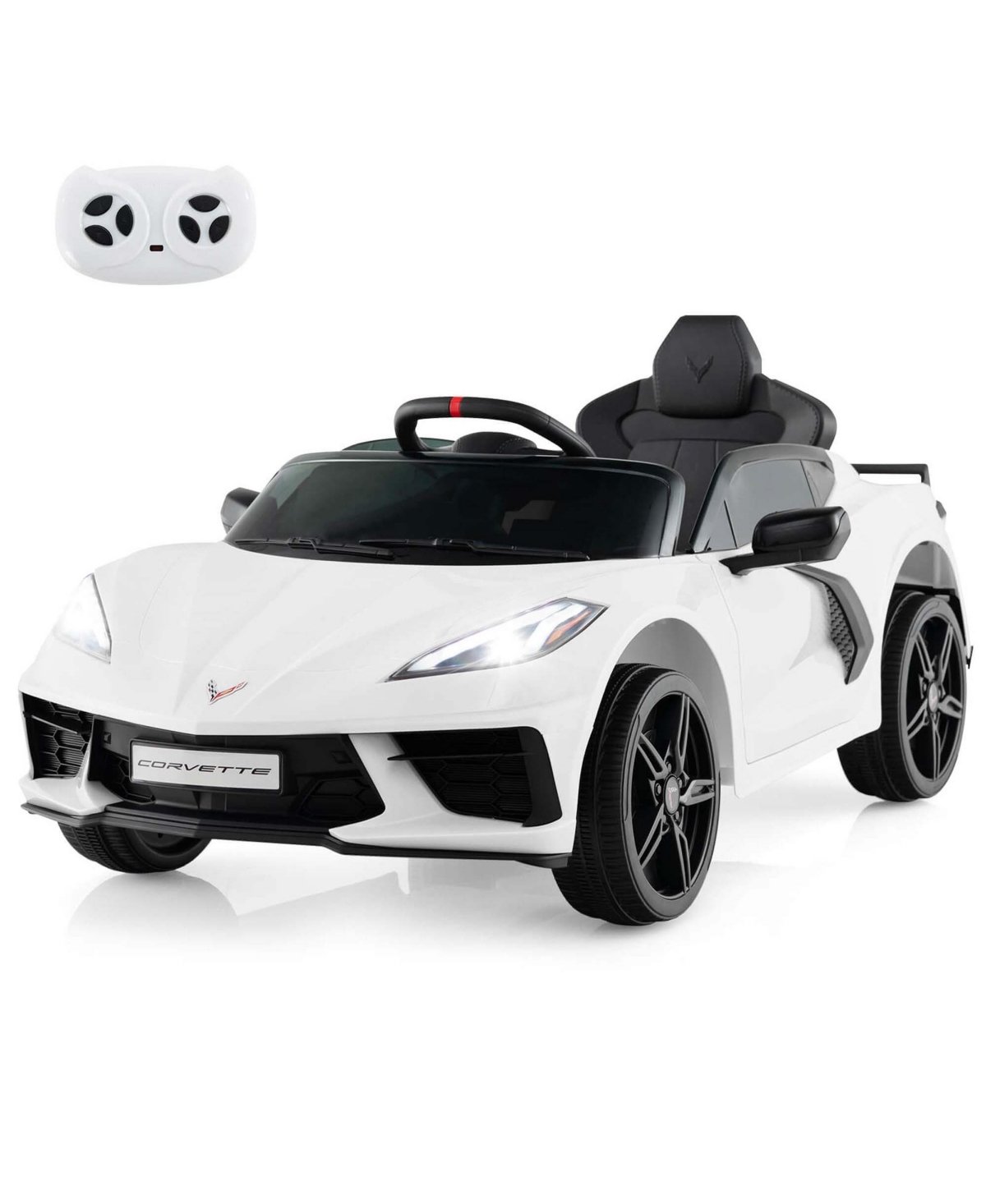 Costway 12V Electric Kids Ride On Car with Remote Control Wireless Connection Lights