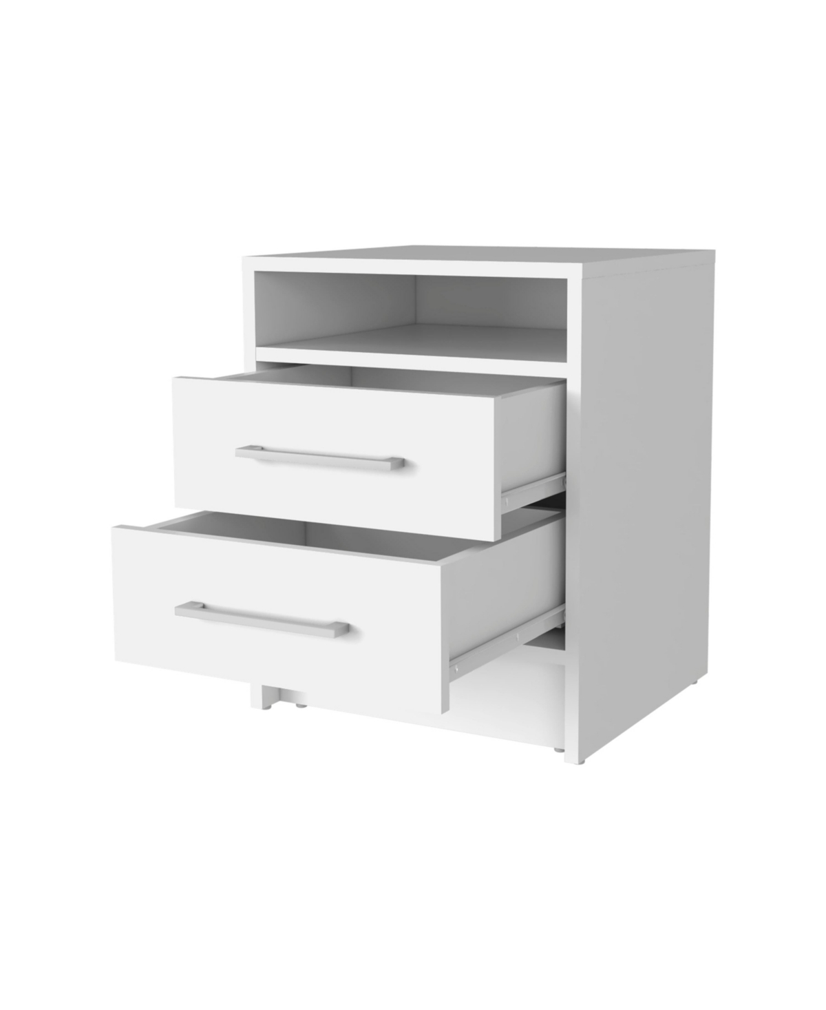 Fm Furniture Eastover Nightstand melamine with two drawers- White