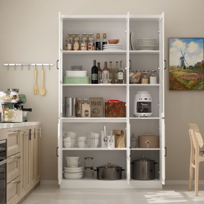 Bookcase Bookshelf with 10 Storage Shelves & 3 Glass Doors,Display Storage Cabinet