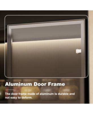 LED Lights Buffet Display Cabinet Bookcase With Glass Doors, Aluminum Framed