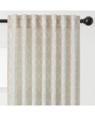 Premium 2-Panel Light Filtering Curtains - Semi Sheer for Living Room, Bedroom, Kitchen - 52" x 63" - Ogee Beige