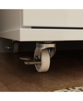 White Wood Bookcase with adjustable Shelves, 2 door