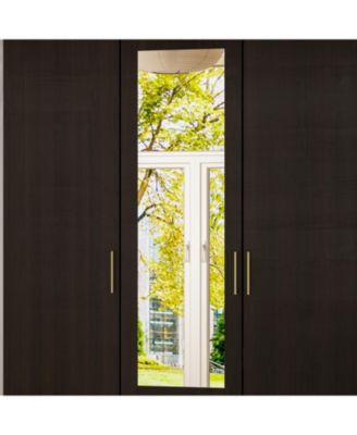 White 4-Door Armoires with Mirror, 2 Hanging Rods, 2-Drawers