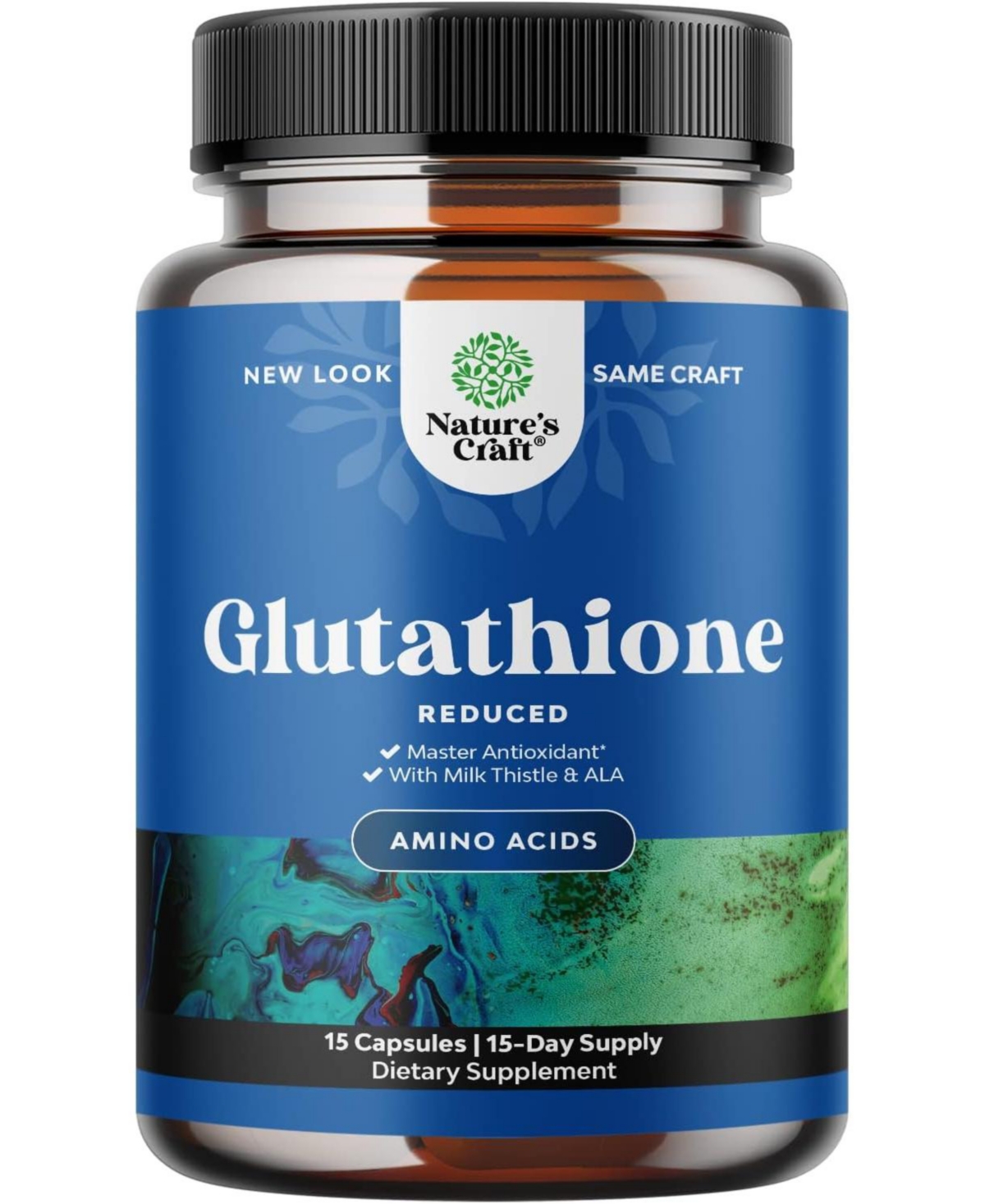 Glutathione Capsules, Natural Skin Whitening Anti-Aging Benefits Reduced L-Glutathione Pills for Men & Women, Pure Antioxidant, Nature'