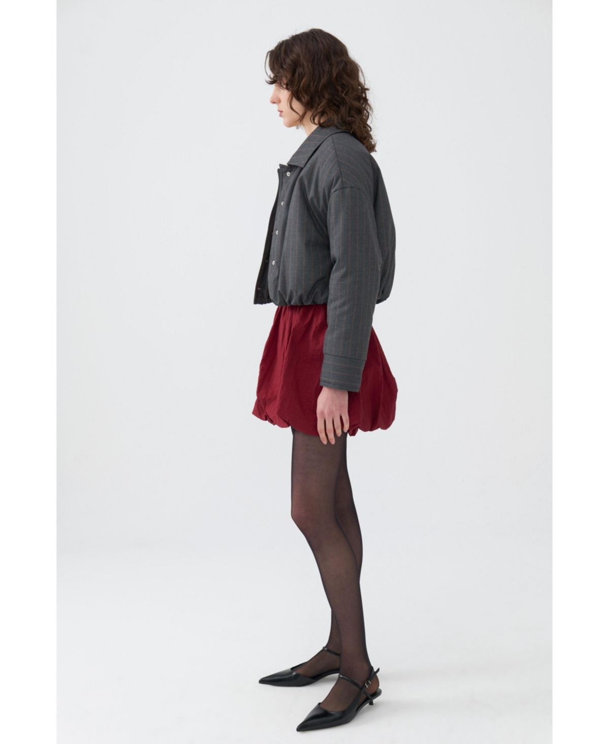 Nocturne Women's Striped Padded Shoulder Jacket