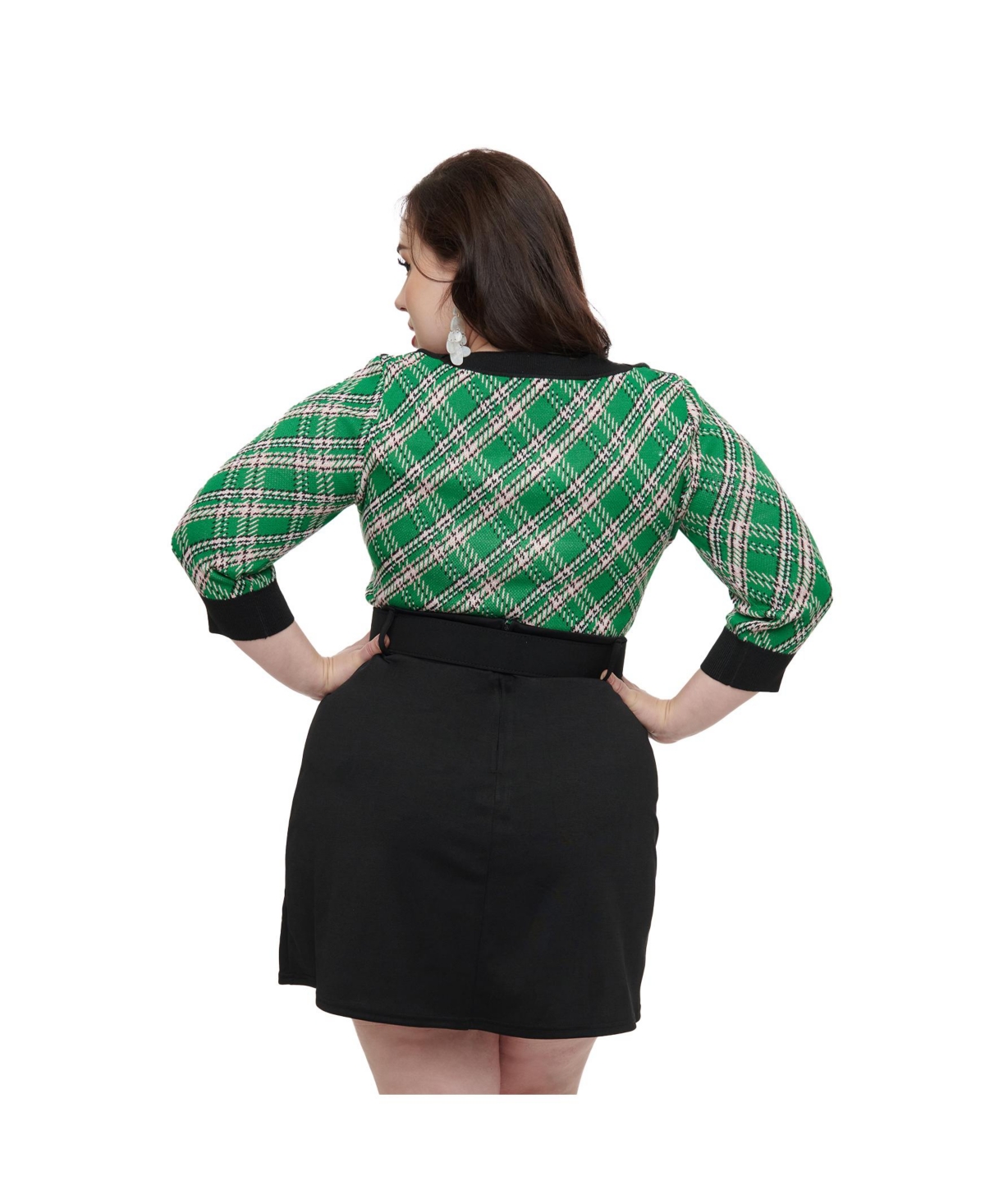 Smak Parlour Plus Size Belted Easy Does It A-Line Mini Skirt