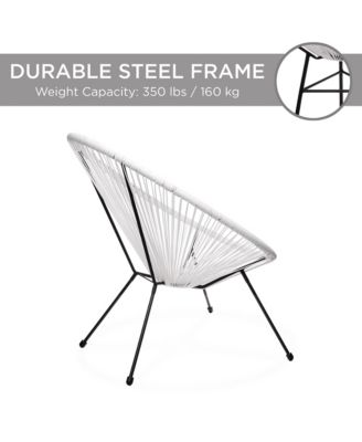 3-Piece All-Weather Patio Acapulco Bistro Furniture Set w/ Rope, Glass Top Table