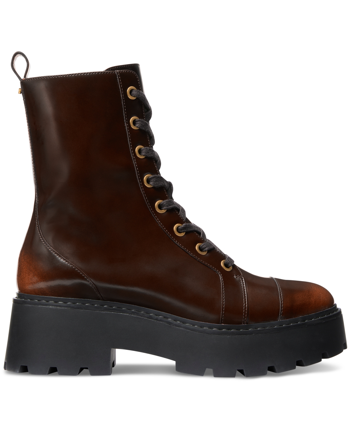 Michael Michael Kors Women's Blake Burnished Leather Lug-Sole Booties