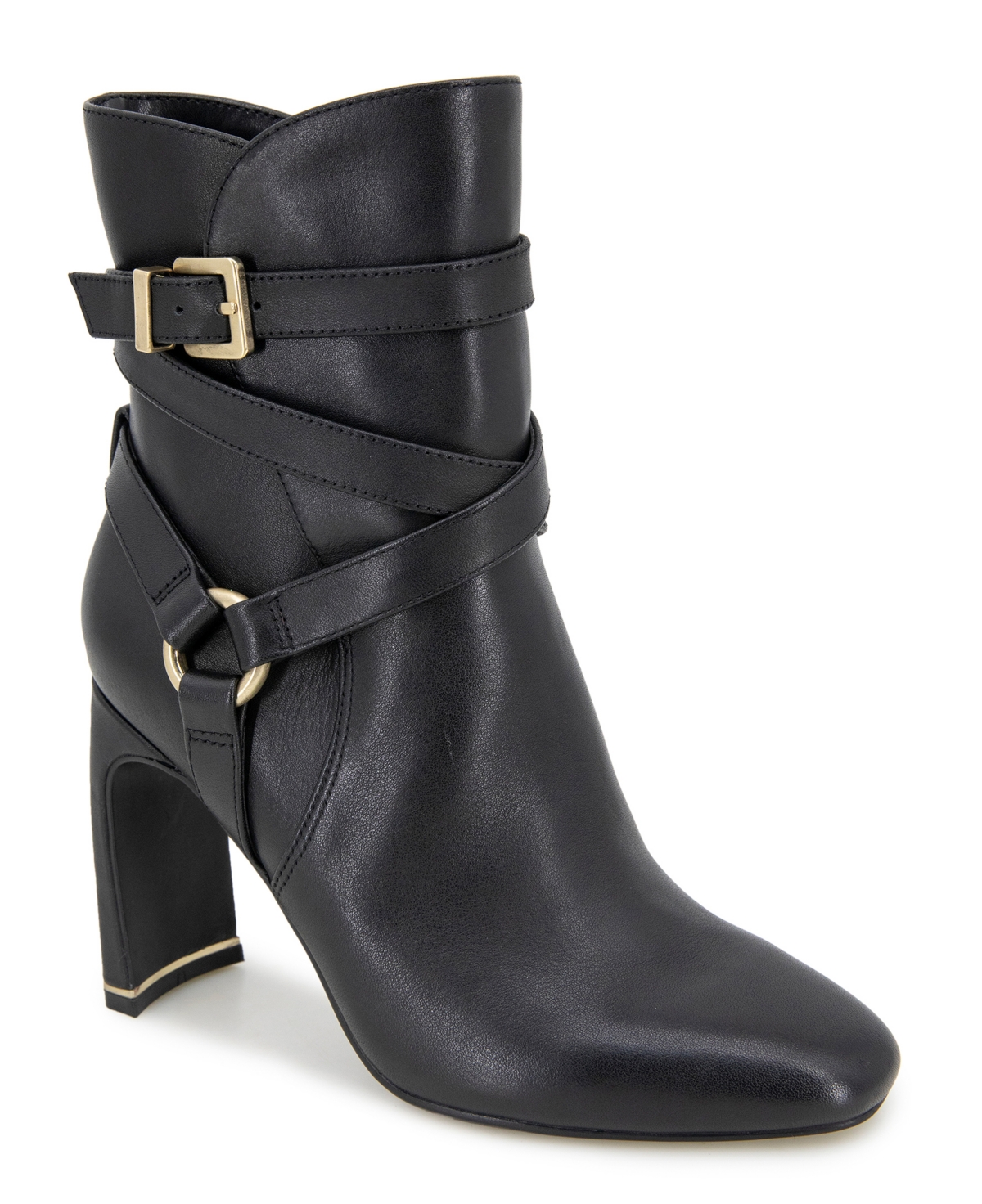 Kenneth Cole New York Women's Nellie Block Heel Booties In Black Leather