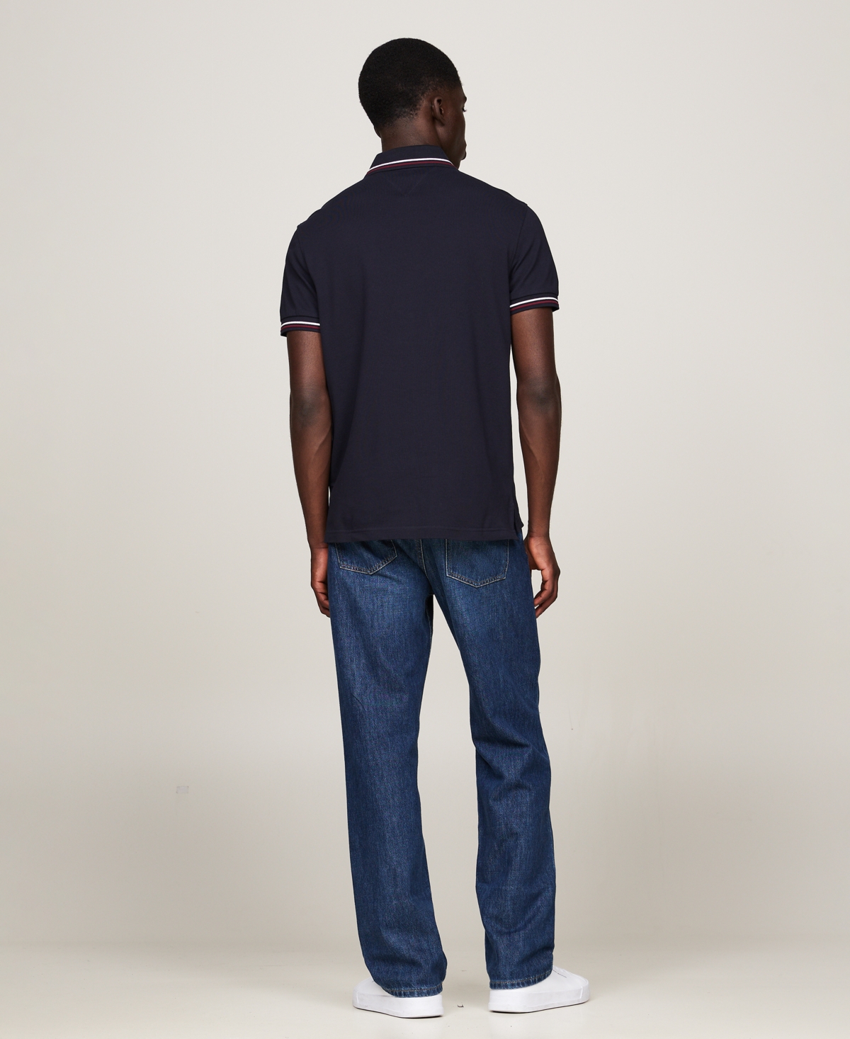 Tommy Hilfiger 1985 Tipped Slim Fit Polo In Desert Sky