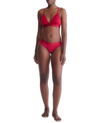 Calvin Klein Womens Modern Cotton Holiday Bralette Bikini Underwear Collection In Juneberry,black