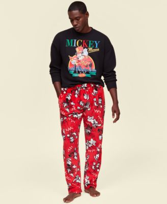 Disney | Macy's - Adult Unisex Mickey Mouse Printed Luxe Plush Fleece Pants
